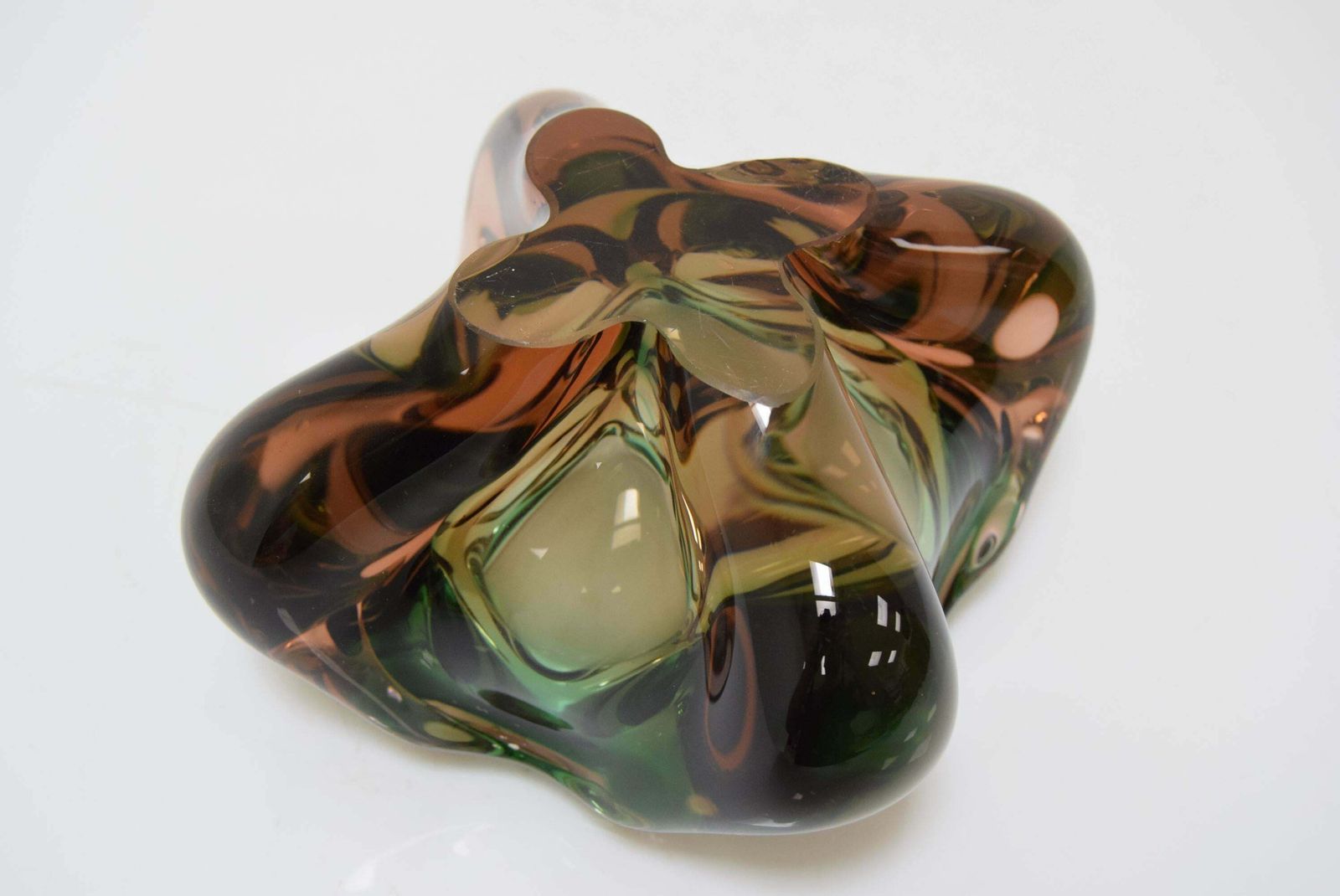 photo for sale Midcentury Ashtray From Metallurgical Glass, By Glasswork Novy Bor, 1960s