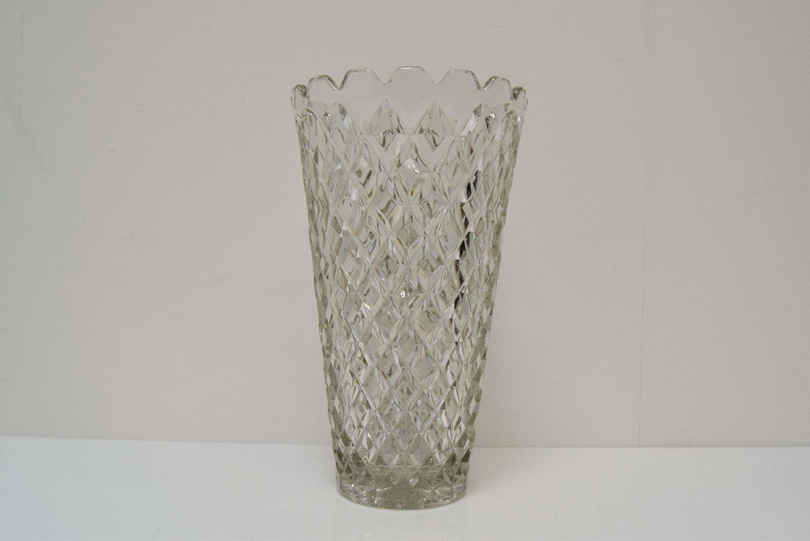 Midcentury Glass Vase, By Glasswork Novy Bor, 1960s photo 266.0