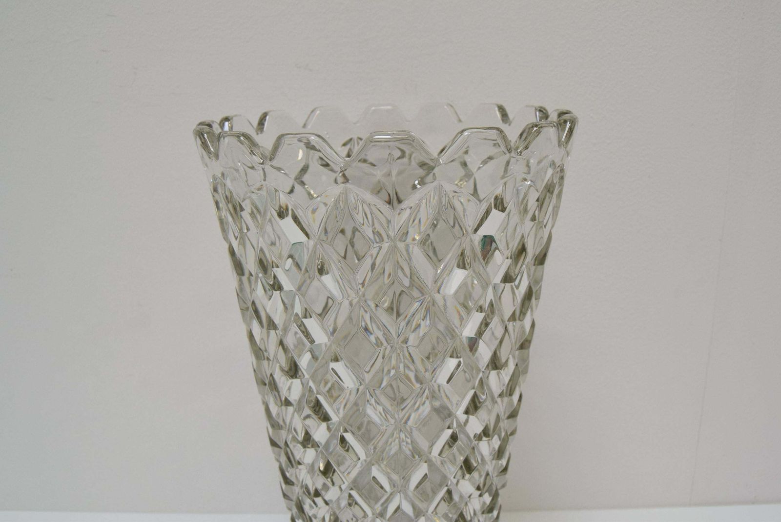 Midcentury Glass Vase, By Glasswork Novy Bor, 1960s photo buy