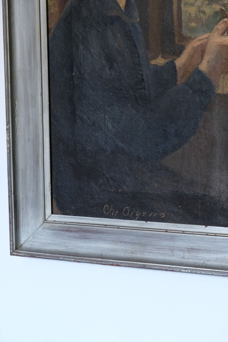Oil On Canvas Study Of A Boy By Christian Aigens photo furniture