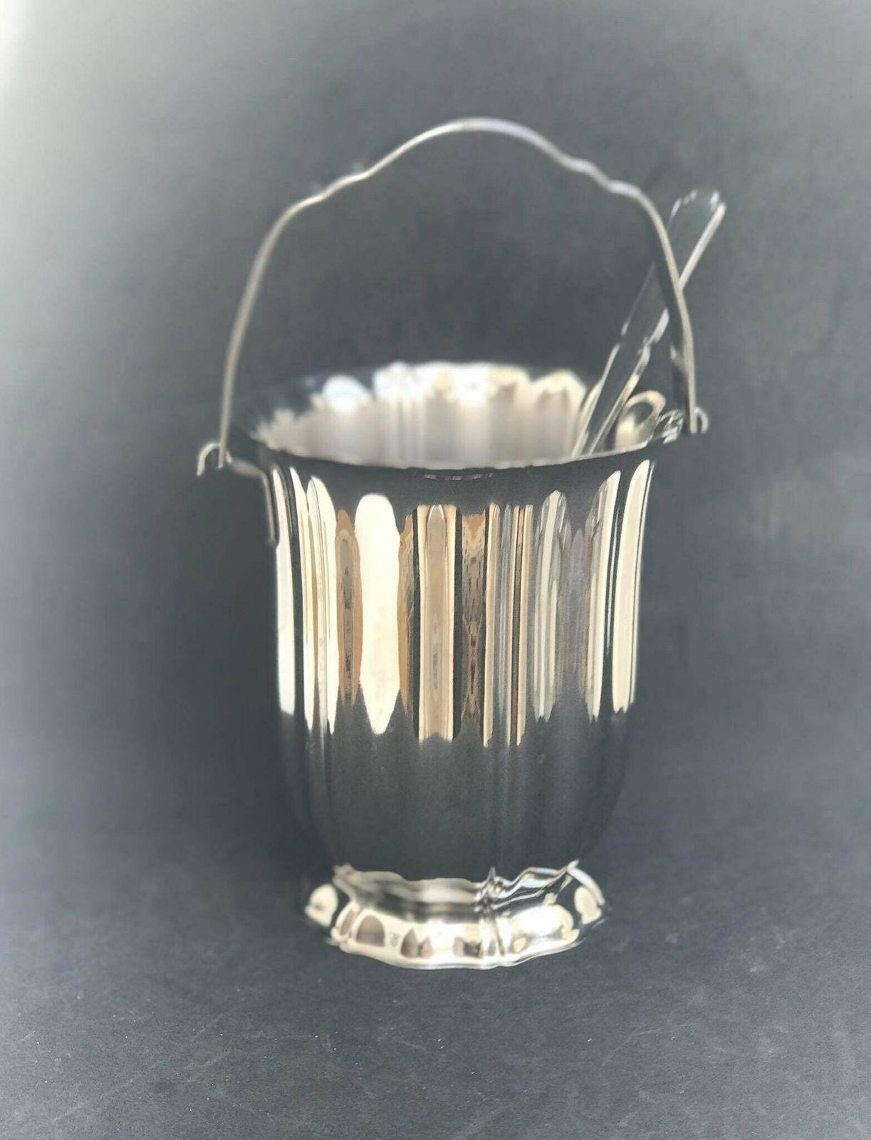 photo furniture Ice Bucket Jean Couzon France Mid Century Stainless Steel Cooler Ice Bucket Bar Cart Wedding Gift