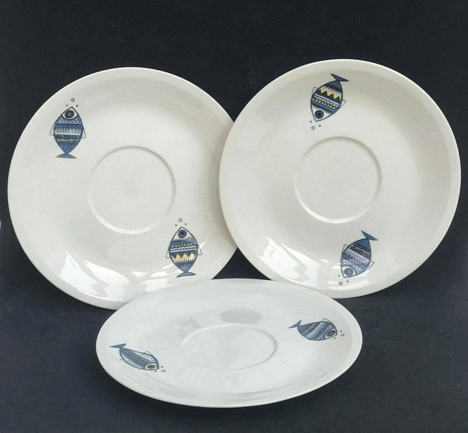 Villeroy & Boch Viking Saucer Fish Plate Replacement Mid Century Design, Fish Plate, White And Blue Porcelain, Pop Art Mcm Christine Reuter photo furniture