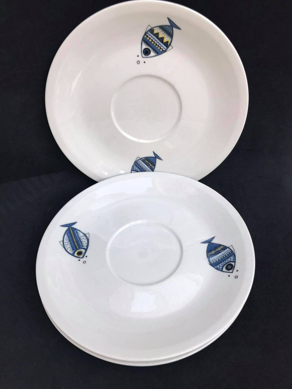 Villeroy & Boch Viking Saucer Fish Plate Replacement Mid Century Design, Fish Plate, White And Blue Porcelain, Pop Art Mcm Christine Reuter photo 112.0