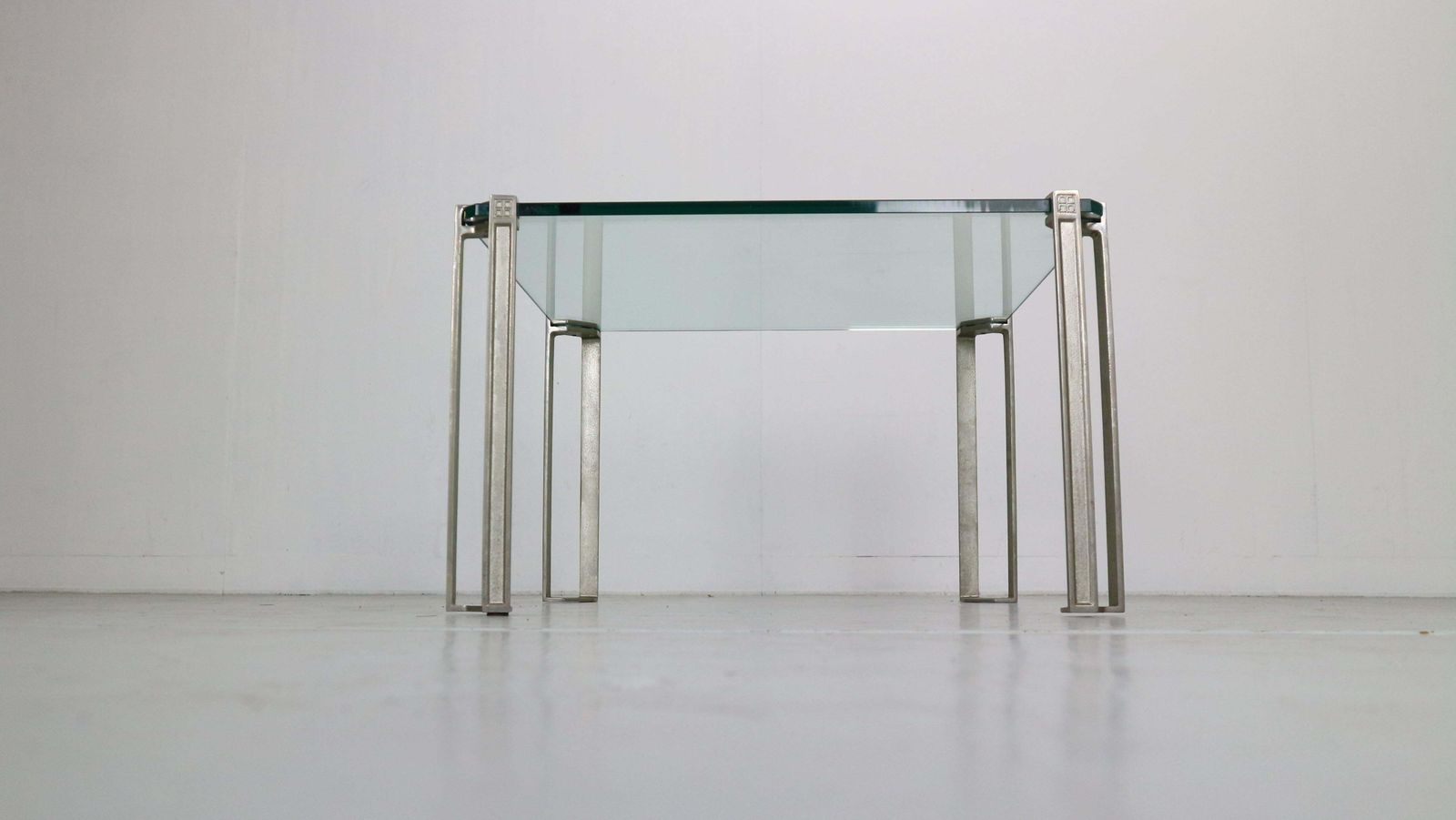 Peter Ghyczy For Ghyzcy Square Glass Coffee Table 1970''S Hollywood Regency photo for sale