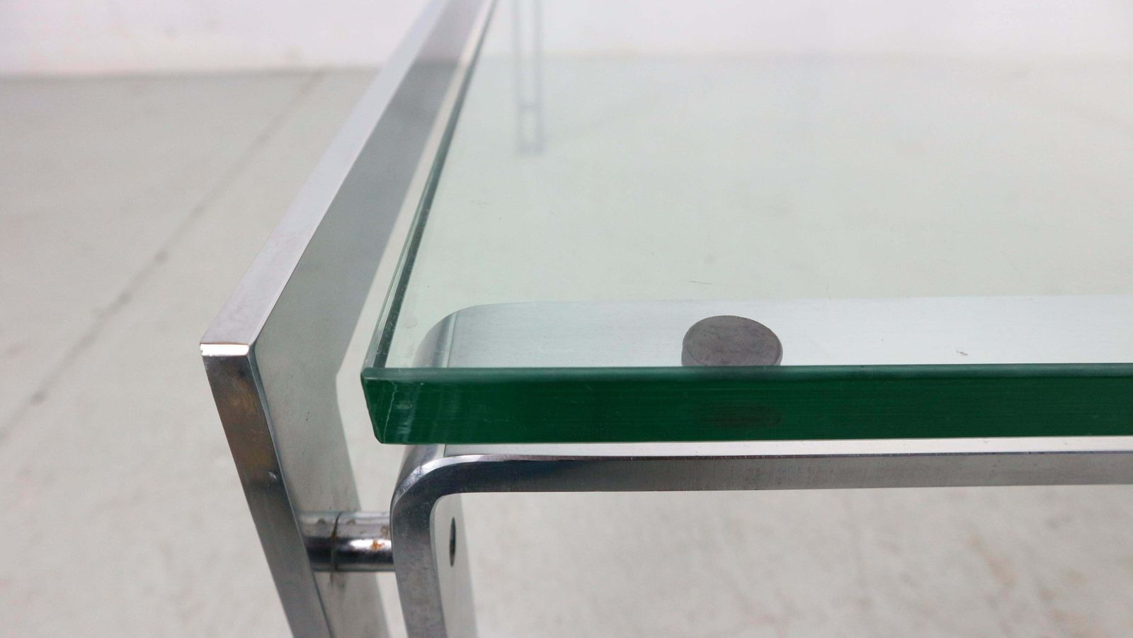 photo furniture Dutch Metaform Large Steel And Glass Coffee Table By Hank Kwint 1970