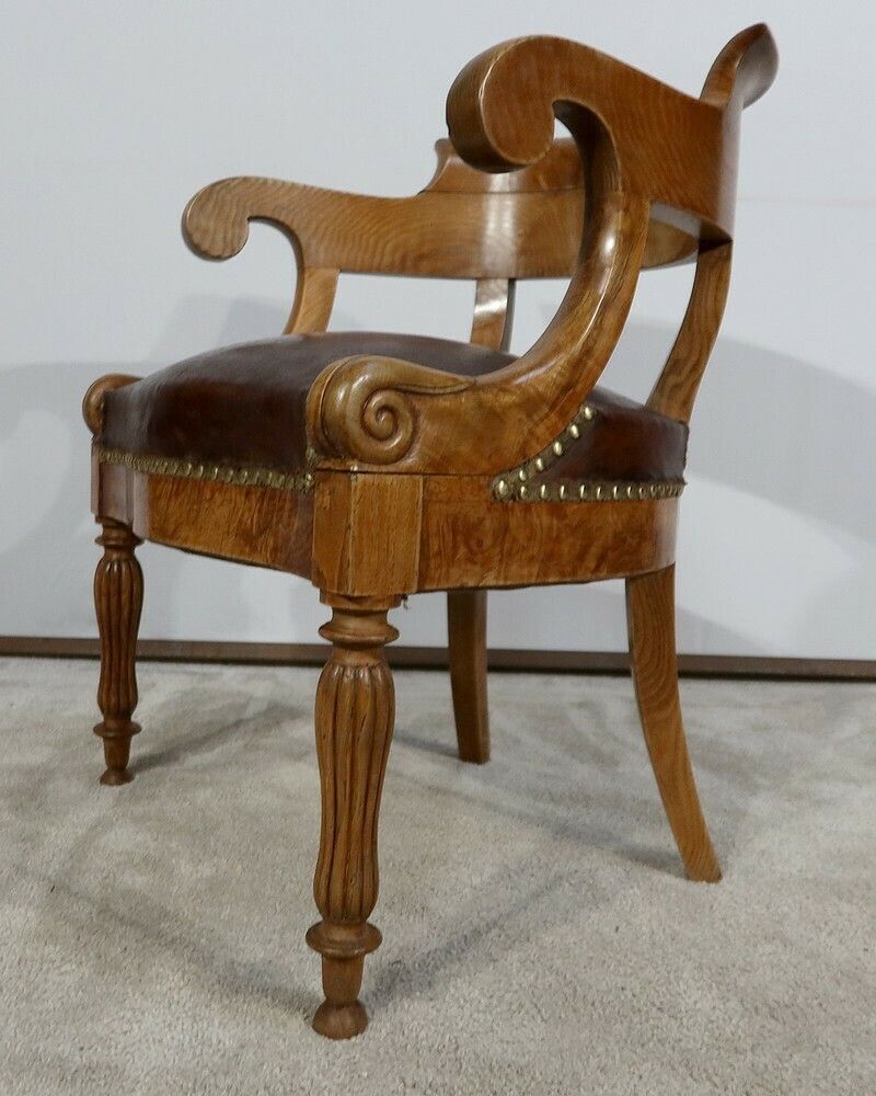 2533.8 Office Armchair In Ash, Louis Philippe, 2nd Half Of The 19th Century photo