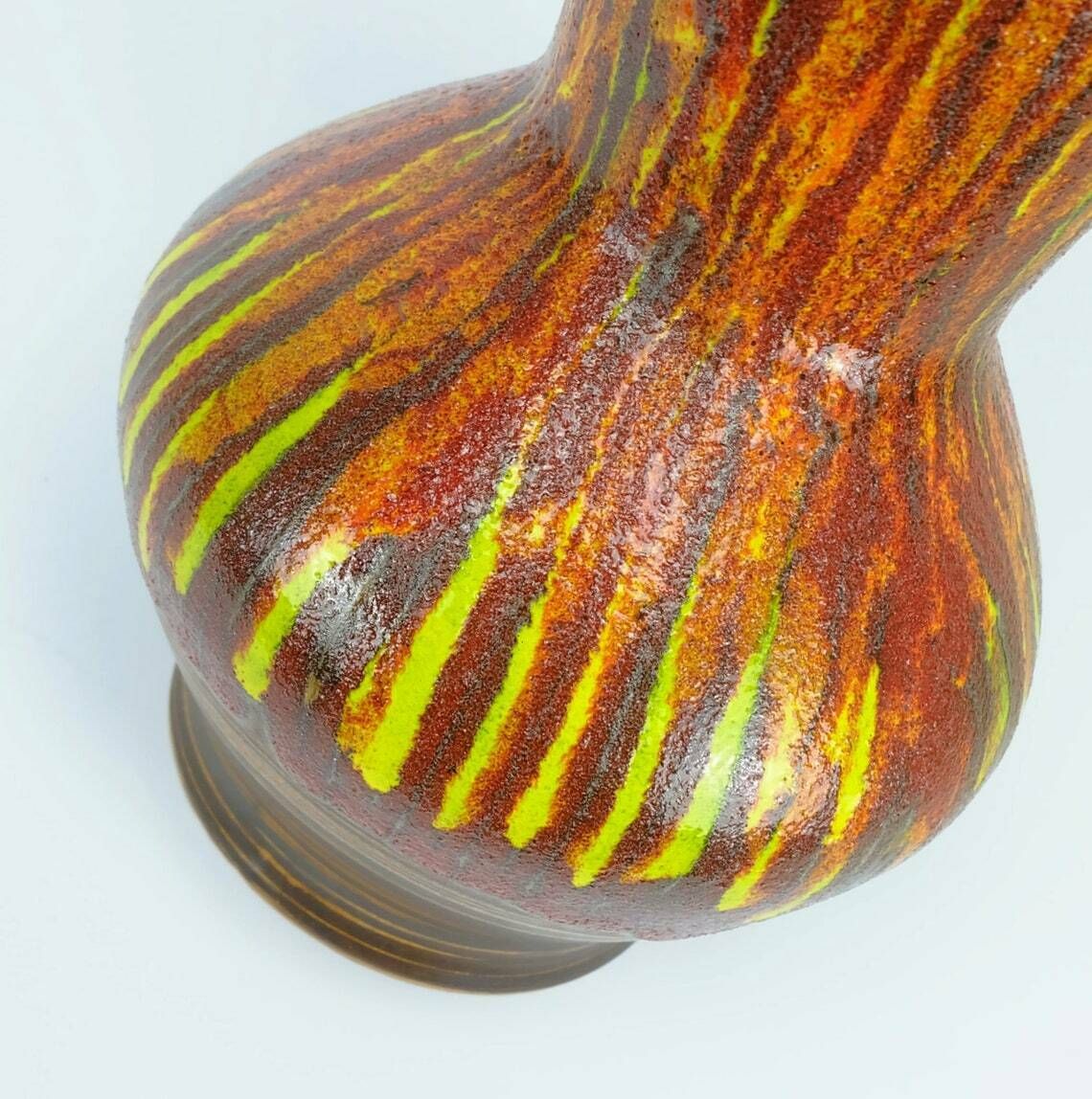 French 1970s Ceramic Vase St. Clement Model 9090 Colorful Lava Glaze photo Home Decor