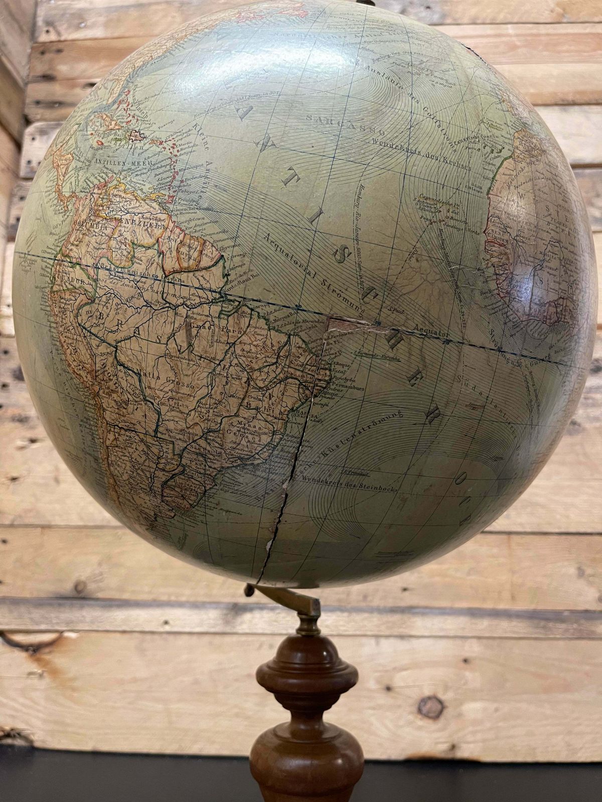 Antique German Table Globe By Ludwig Julius Heymann Berlin 1890 photo Home Decor