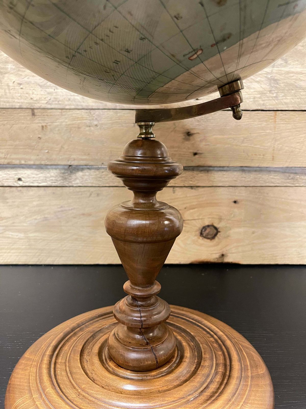Antique German Table Globe By Ludwig Julius Heymann Berlin 1890 photo vintage