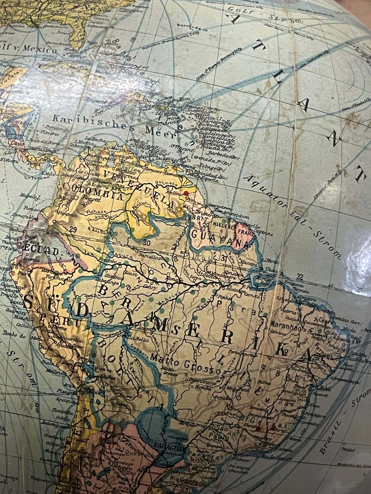 Antique 1920s German Table Globe By Renowned Makers Columbus photo buy