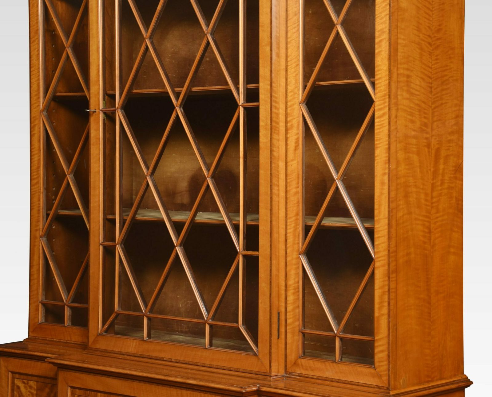 Sheraton Revival Satinwood Breakfront Bookcase photo 3540.0