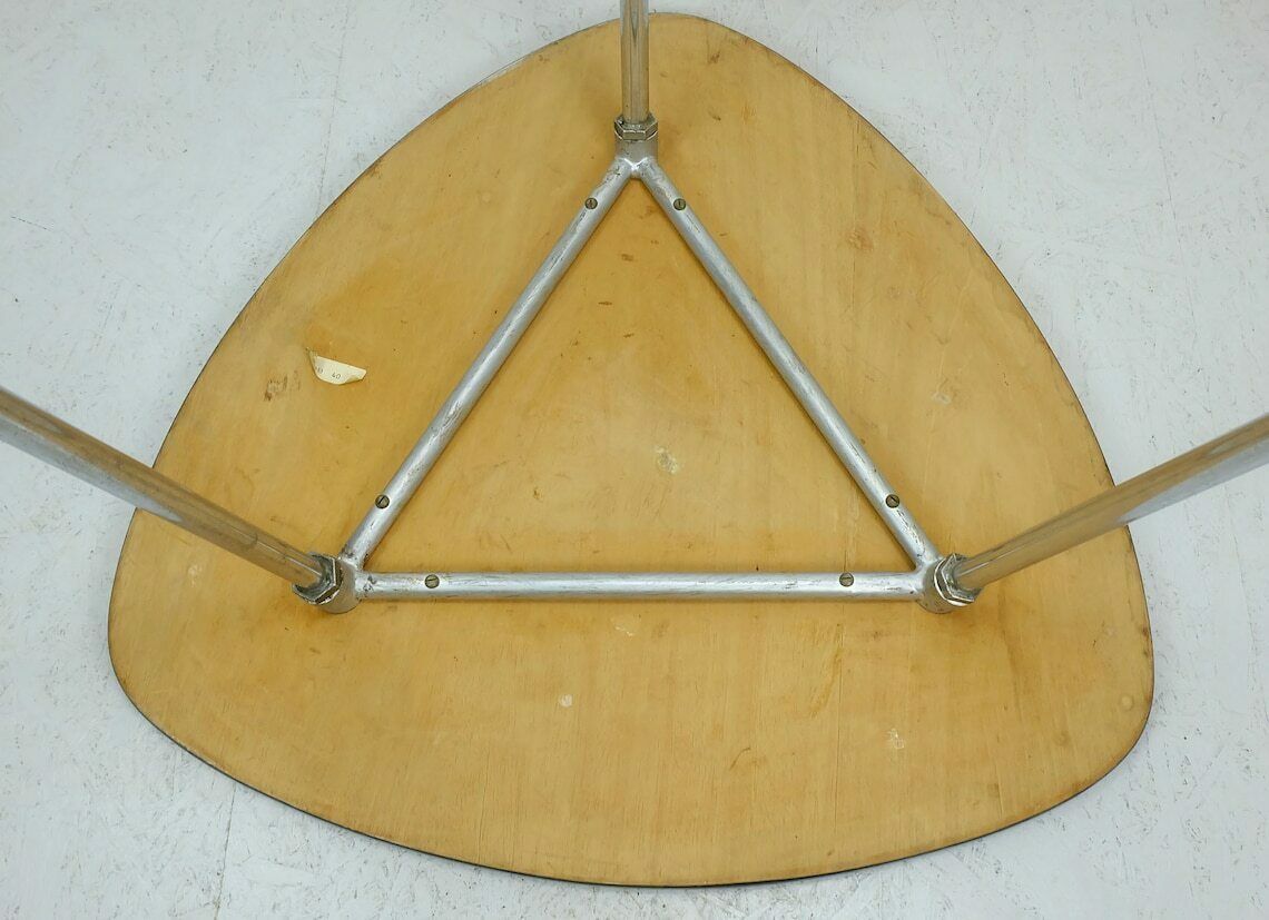 photo for sale 1950s Three Legged Coffee Table With Formica Top And Slanted Chrome Legs