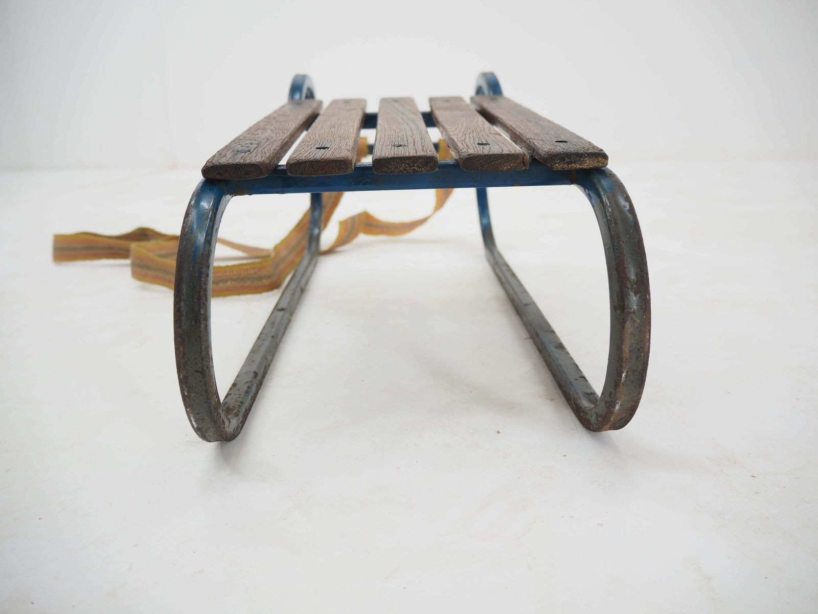 photo vinterior Early 20th Century Steel And Wood Kids Toboggan Europe