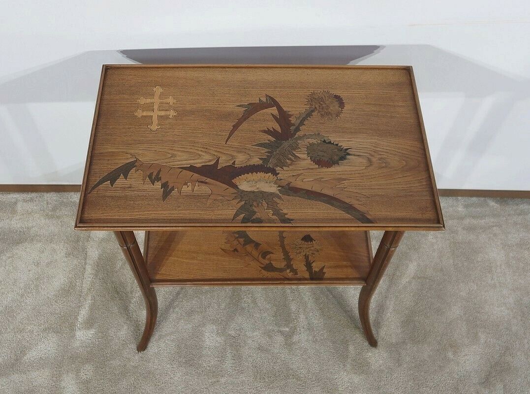 Tea Table With Inlaid Decoration Signed E Gallé Late 19th Century photo Furniture