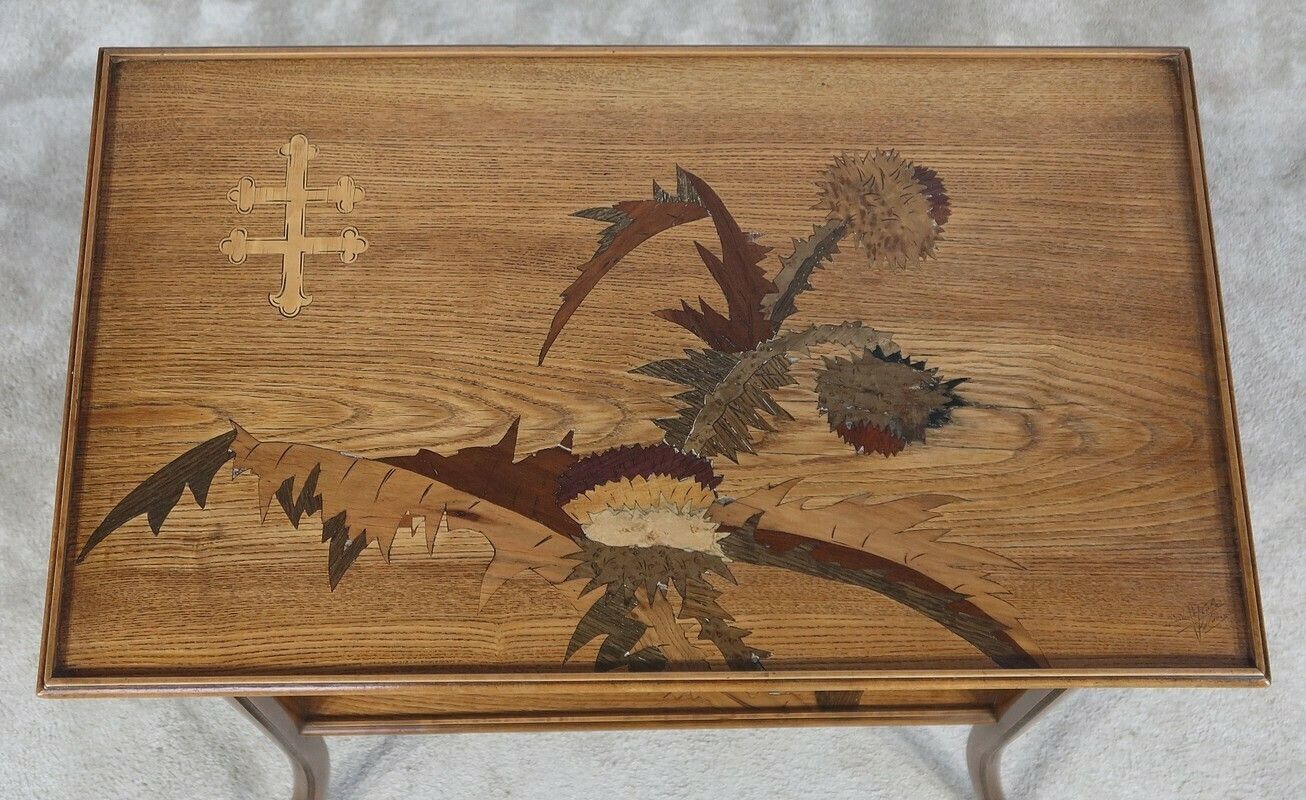 Tea Table With Inlaid Decoration Signed E Gallé Late 19th Century photo 3862.5