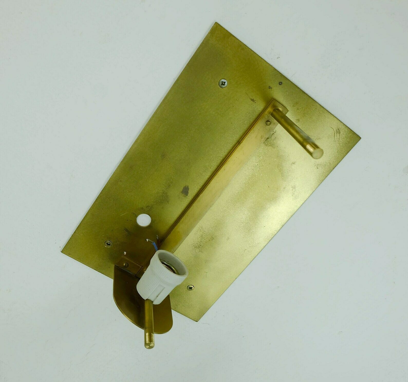 photo for sale Large Mid Century Sconce Acrylic And Brass 1960s 1970s Lucite Wall Lamp