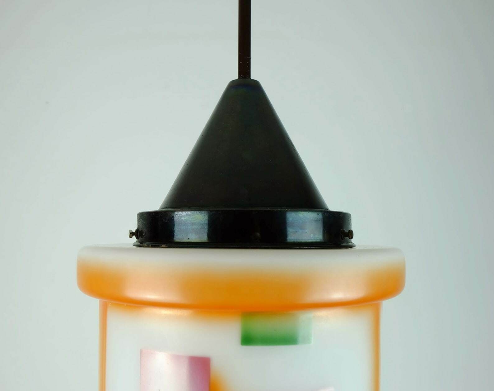 Art Déco Glass Pendant Light Airbrush Spritzdekor 1920s 30s Avantgarde Design photo Lighting