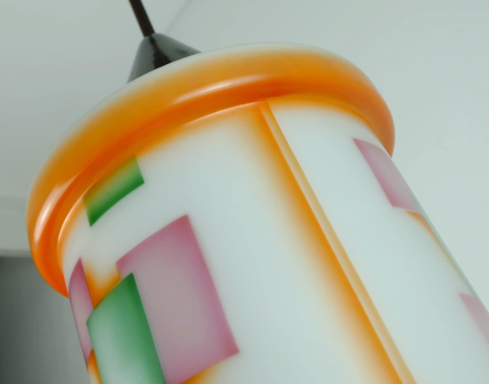 Art Déco Glass Pendant Light Airbrush Spritzdekor 1920s 30s Avantgarde Design photo buy