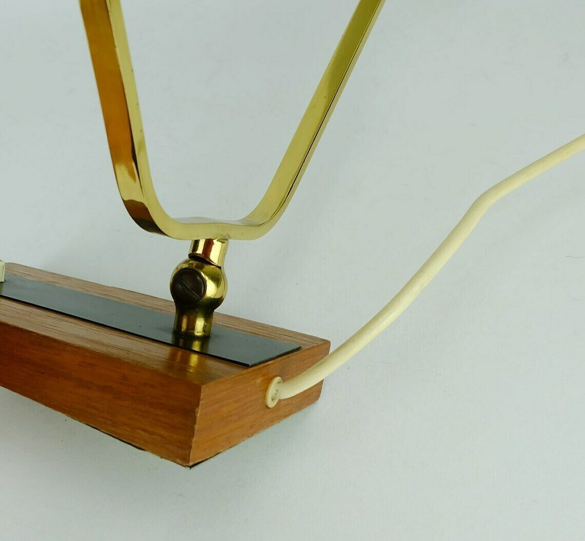 Rare Kaiser Mid Century Desk Lamp Table Lamp Metal Brass Teakwood 1960s photo vintage