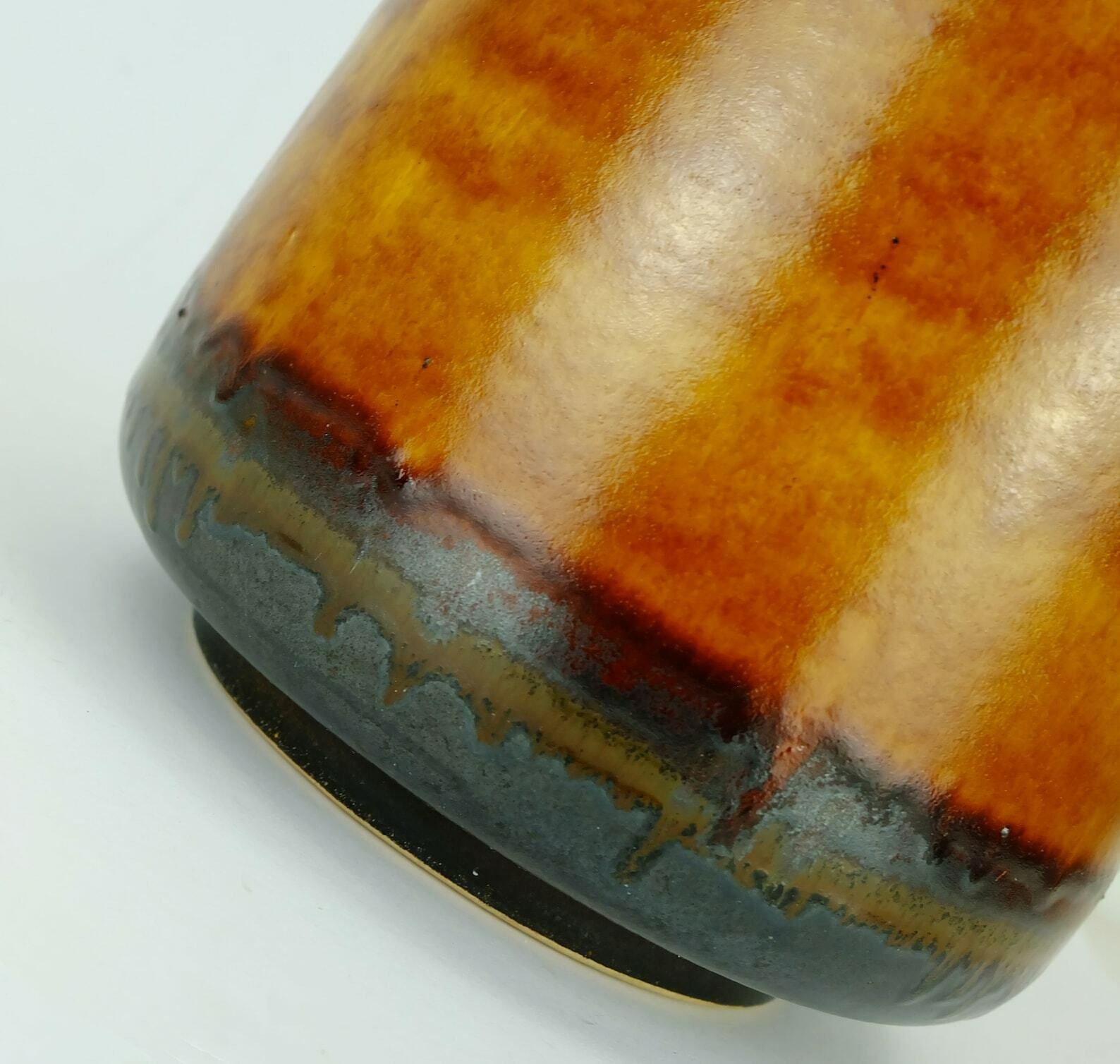 Large Mid Century Vase Ceramic Vase Model No. 1109/1 Amber With Different Shades Of Red And Brown photo for sale