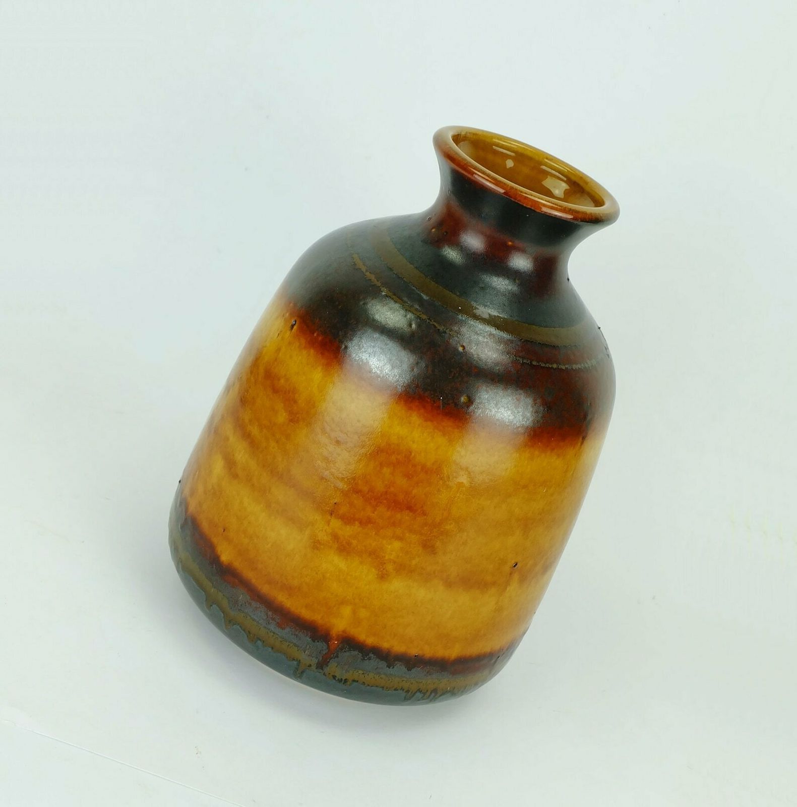 Large Mid Century Vase Ceramic Vase Model No. 1109/1 Amber With Different Shades Of Red And Brown photo buy