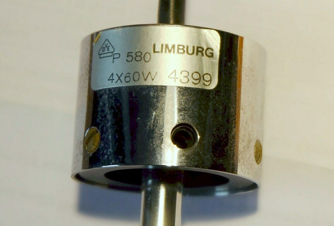 photo furniture Huge Glashuette Limburg Pendant Light Cylindrical Bubble Glass Shade And Chrome 1970s Model 4399