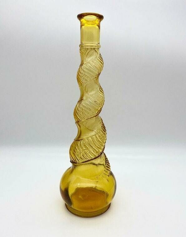 Vintage Genie Bottle Amber Swirl Glass photo 65.0