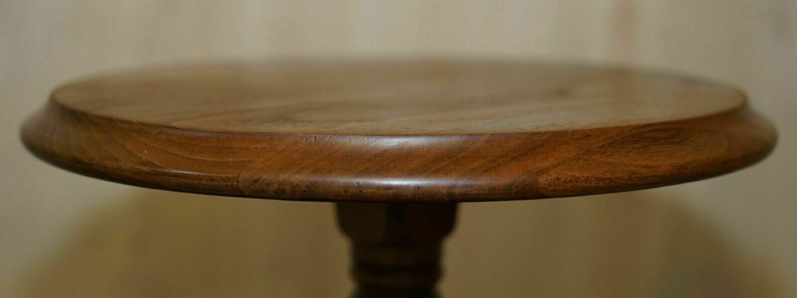 Vintage English Oak Tripod Side End Lamp Wine Table Lovely Patina To The Top photo 250.0