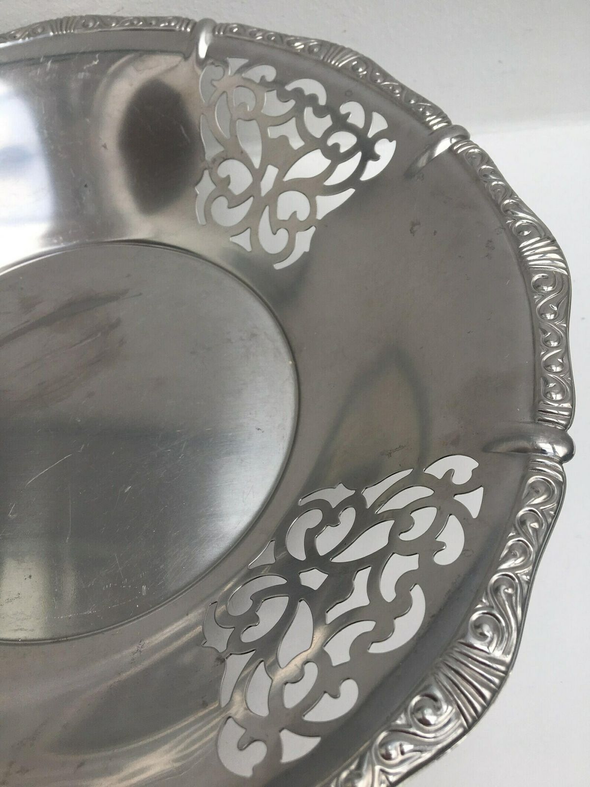 Alessi Fruit Bowl Centerpiece Bread Serving Vintage Bowl Stainless Steel, Black Plastic Ball Feet Mid Century 1960s Christmas Gift For Mum photo vinterior