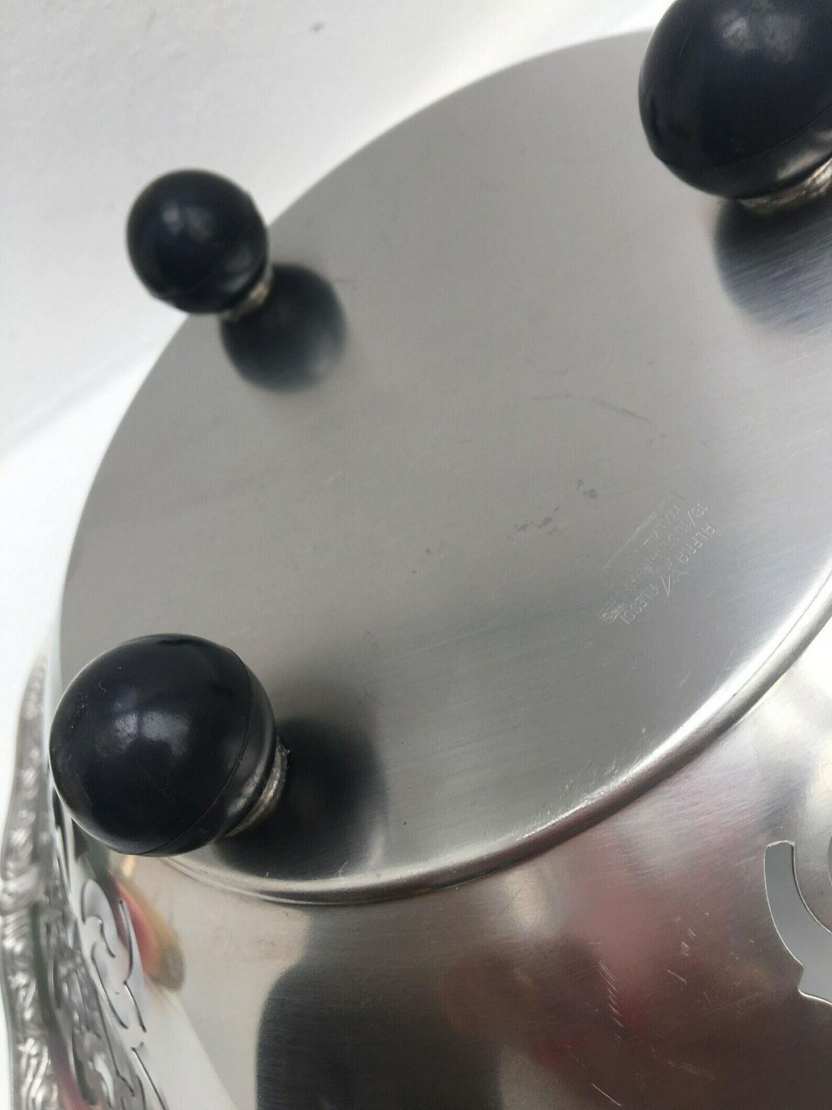 Alessi Fruit Bowl Centerpiece Bread Serving Vintage Bowl Stainless Steel, Black Plastic Ball Feet Mid Century 1960s Christmas Gift For Mum photo buy