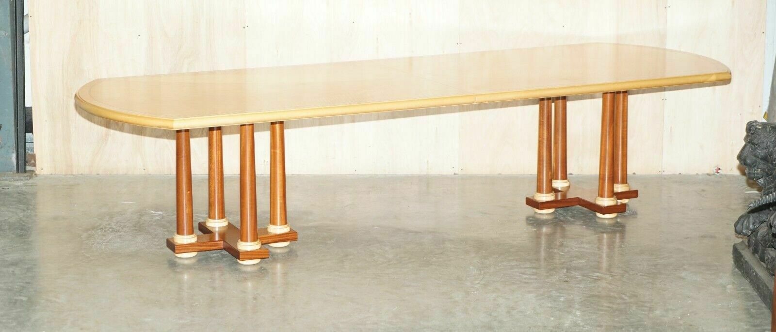 Original Huge Andrew Varah Satinwood & Mother Of Pearl Dining Table photo furniture