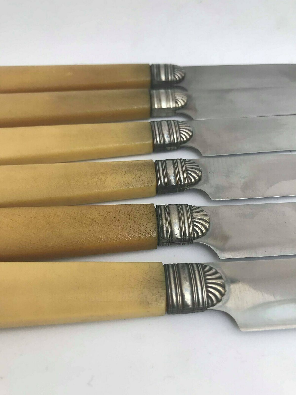 Art Deco Messenset Met Resineheft – Vintage Duits Bestek, Verzilverd – Charlex Messenset – Tafelbestek – Cadeau photo vinterior