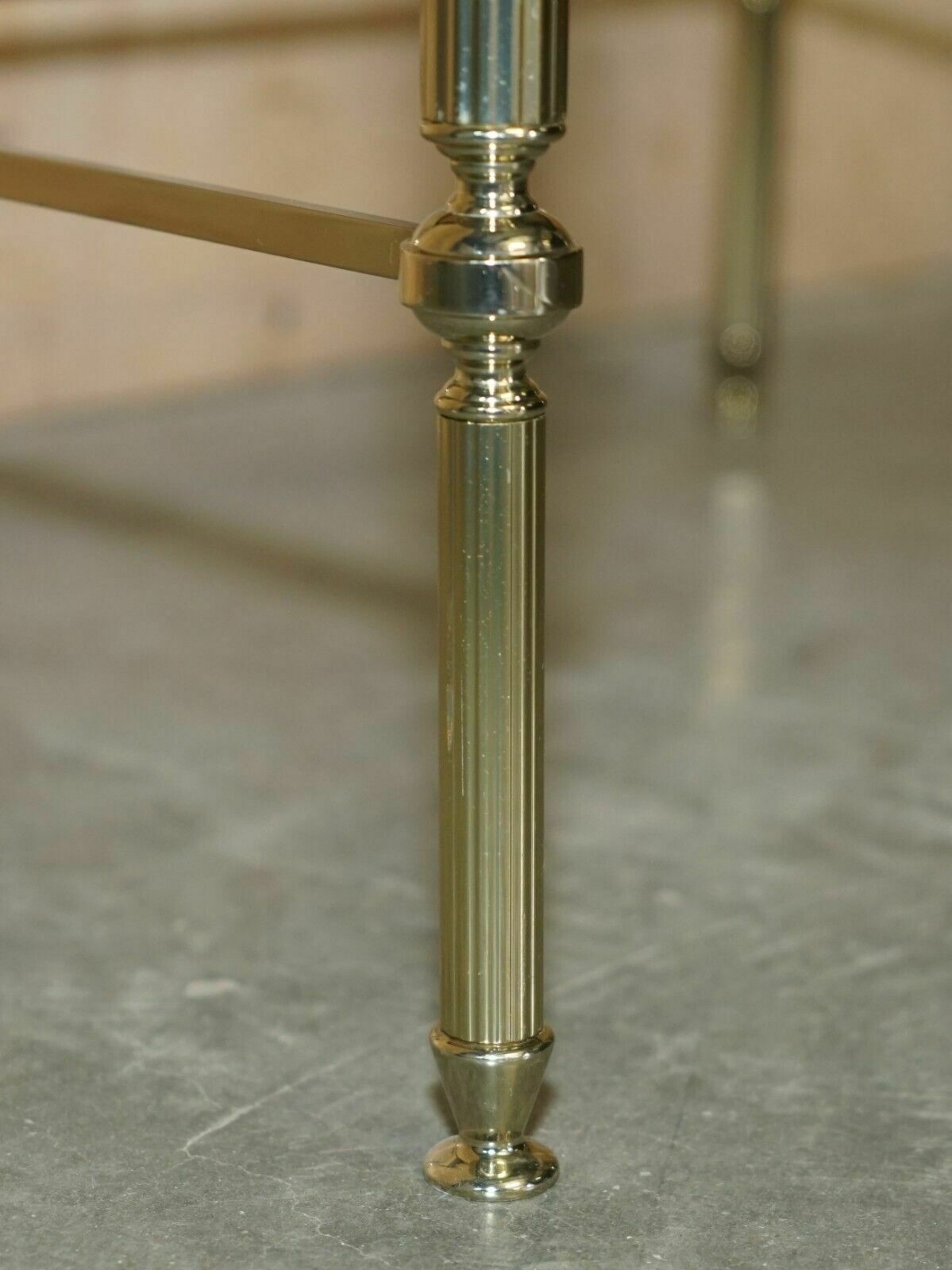 Maison Jansen Nest Of Tables Hollywood Regency Nest Of Three Brass Glass Tables photo 1750.0