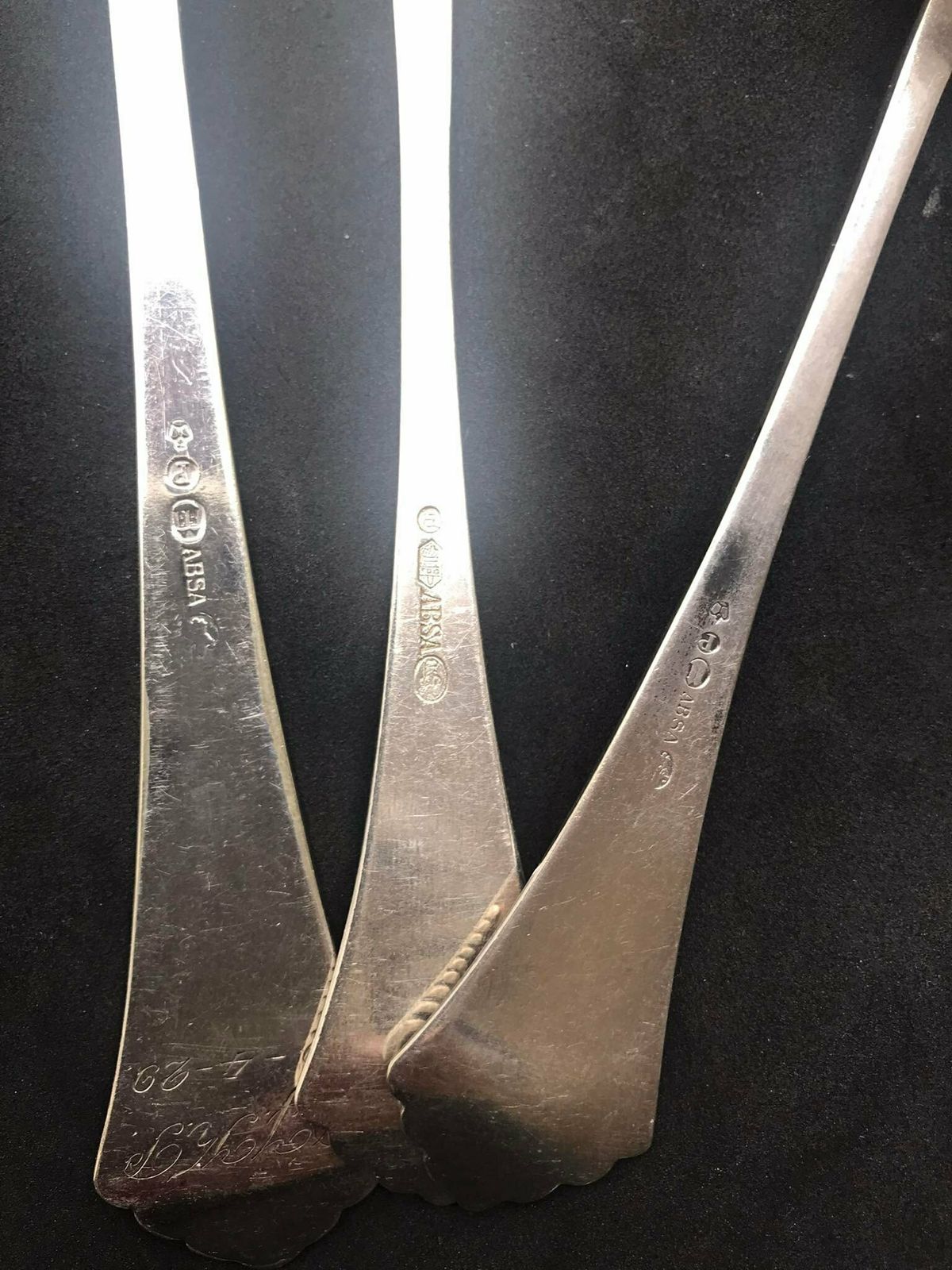 Flatware Table Dinner Soup Spoons Dessert Spoons Dinner Forks Art Deco Entremet Fork Absa Danish Silver Plated Antique Flatware Cutlery photo vintage