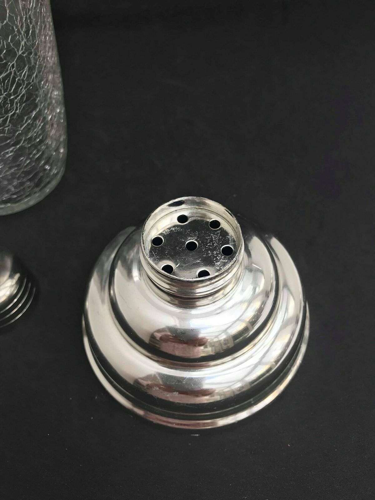 Vintage Cocktail Shaker Large Silver Plated Glass Shaker Bar Accessories, Mid Century, Martini Shaker, Vintage Bar Ware, Mid Century, 1950 photo vinterior