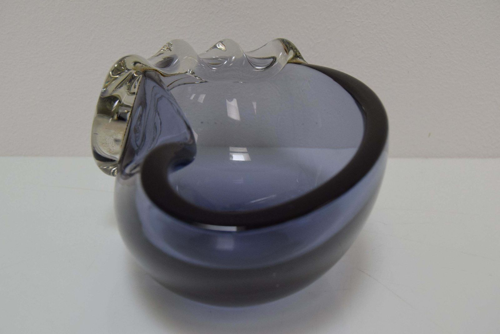 Mid Century Ashtray From Metallurgical Glass By Glasswork Novy Bor 1960's photo 266.0