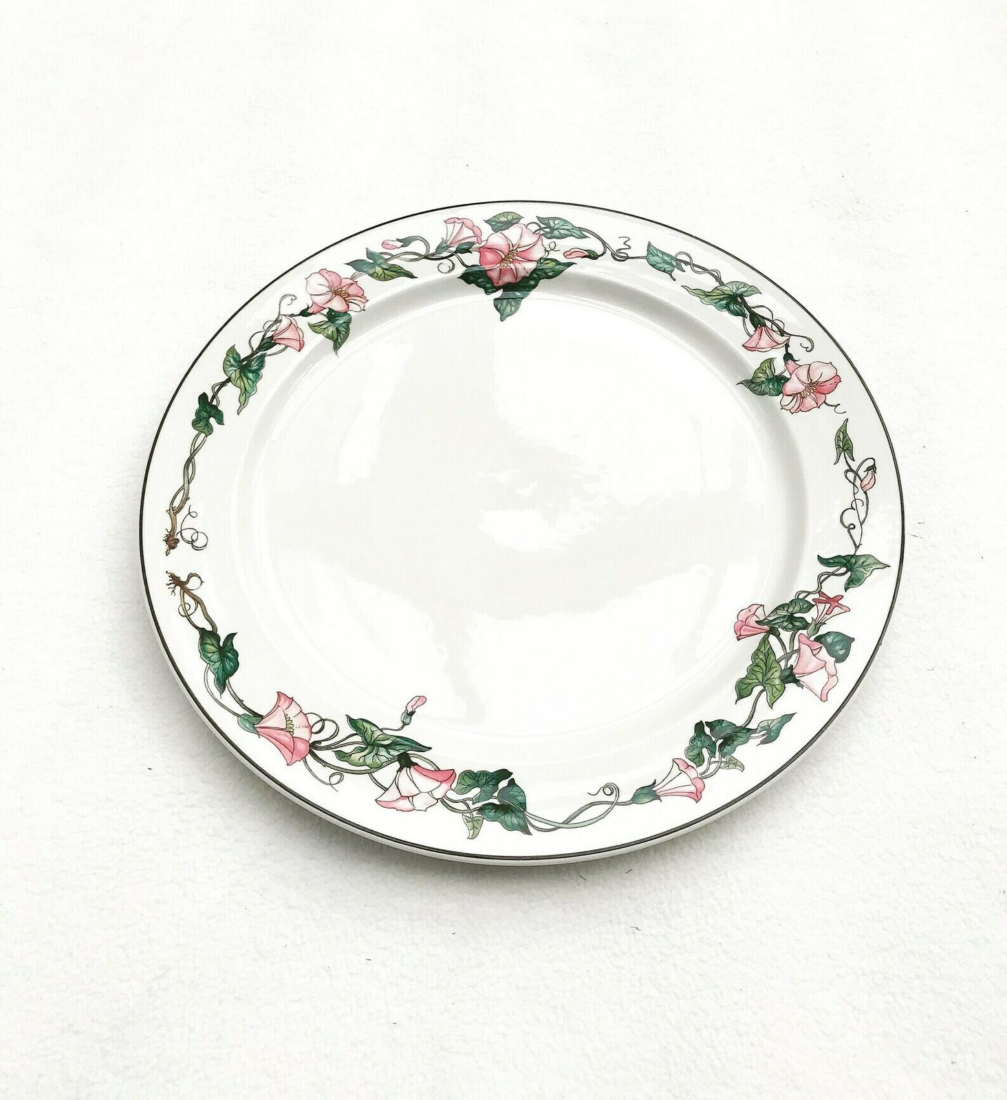 Cake Dish Plate Villeroy And Boch Palermo Pattern Large Dinner Plate Charger Romantic Cake Dish Pink Morning Glory Border Brown Trim