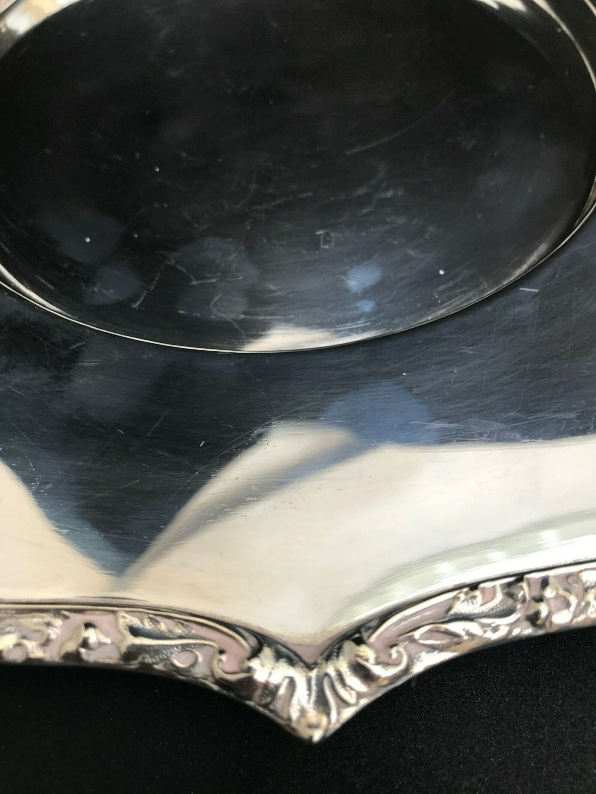 Antiek Verzilverd Serveerbord – Walker & Hall, Sheffield, Engeland, 1917 – Bonbonschaal, Decoratieve Schaal, Woonaccessoire, Huwelijkscadeau photo 110.0