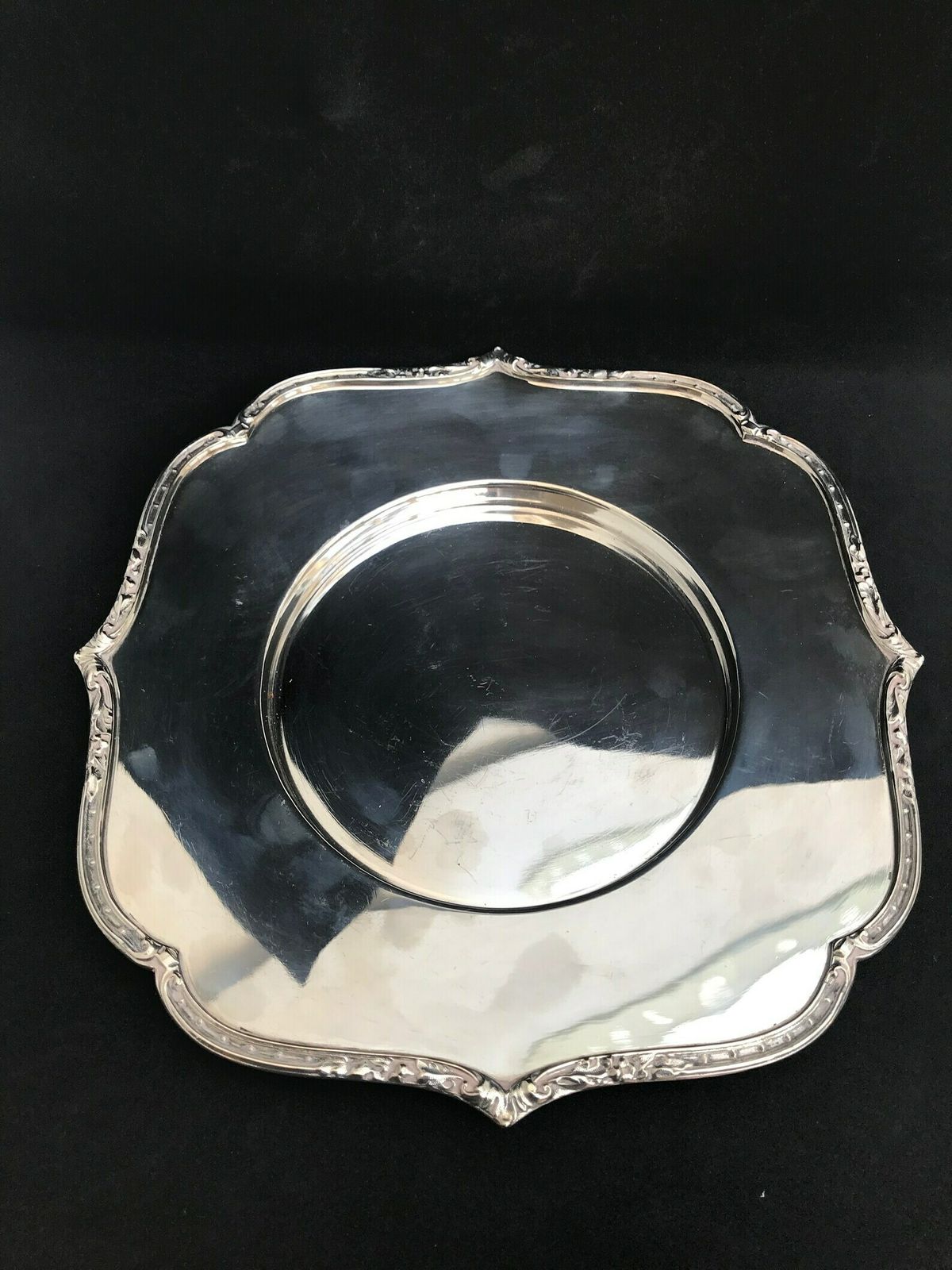 Antique Charger Serving Plate Silver Plated Walker & Hall Sheffield England 1917 Bonbon Dish, Catchall Dish Home Decor Wedding Gift For Her photo vintage