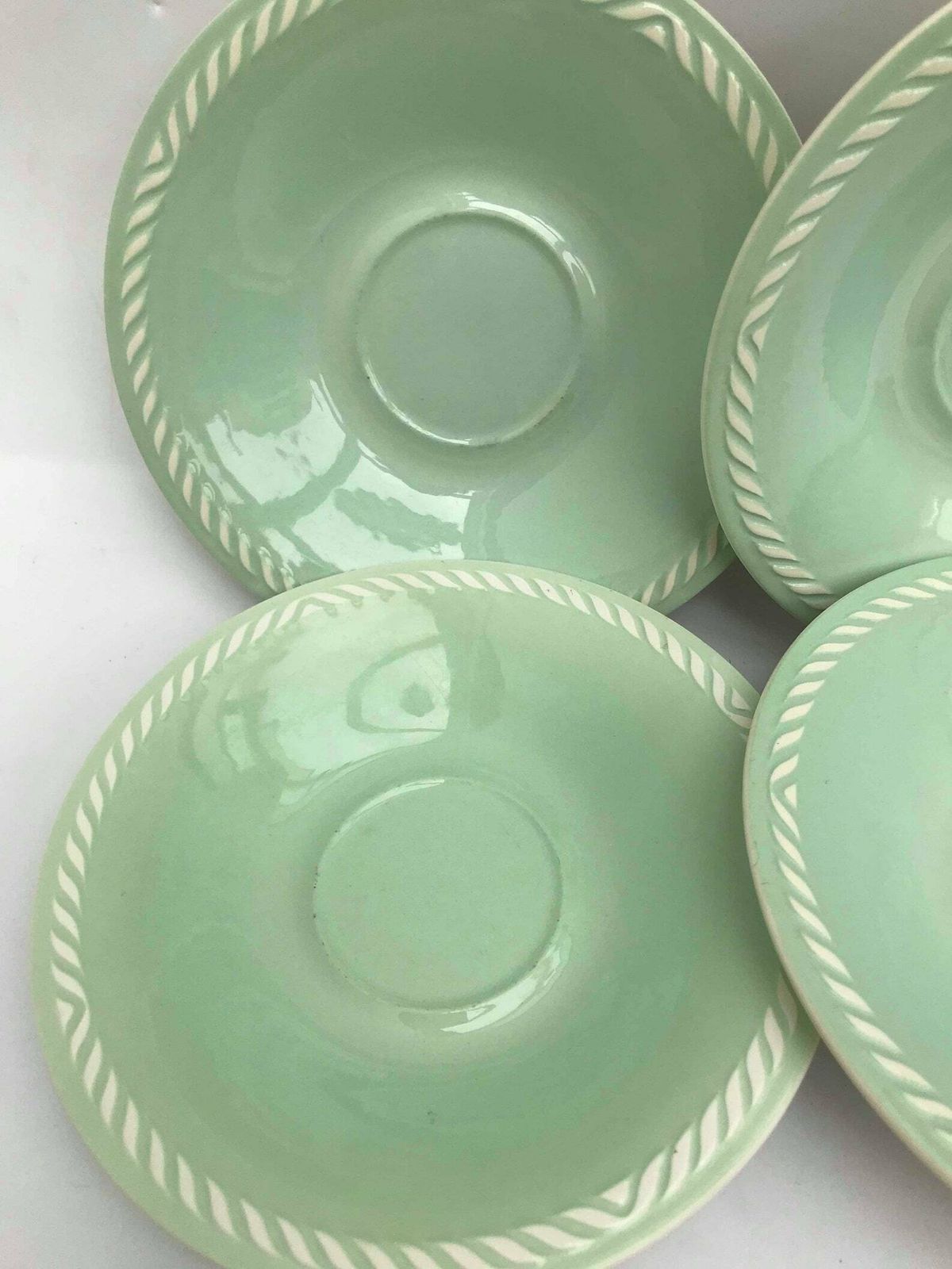 photo for sale Figgjo Flint Saucers Sissel Mint Green Vintage 1950s Designed By Ragnar Grimsrud Scandinavian Design Norway Mid Century Replacement