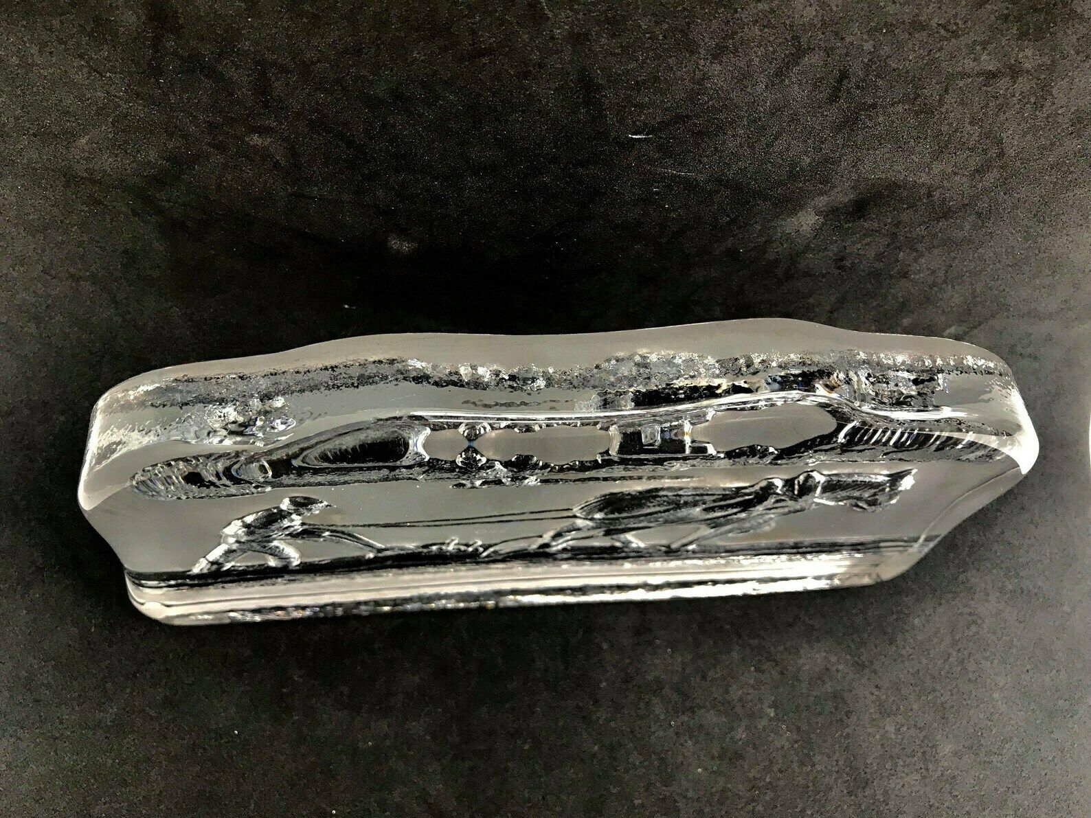 Large Paperweight Glass Clear Scandinavian Nybro Art Glass Sweden Design Mid Century Desk Accessory Gift For Office Gift For Him photo 136.0