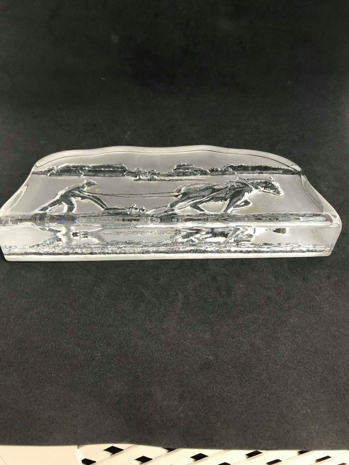 Large Paperweight Glass Clear Scandinavian Nybro Art Glass Sweden Design Mid Century Desk Accessory Gift For Office Gift For Him photo buy