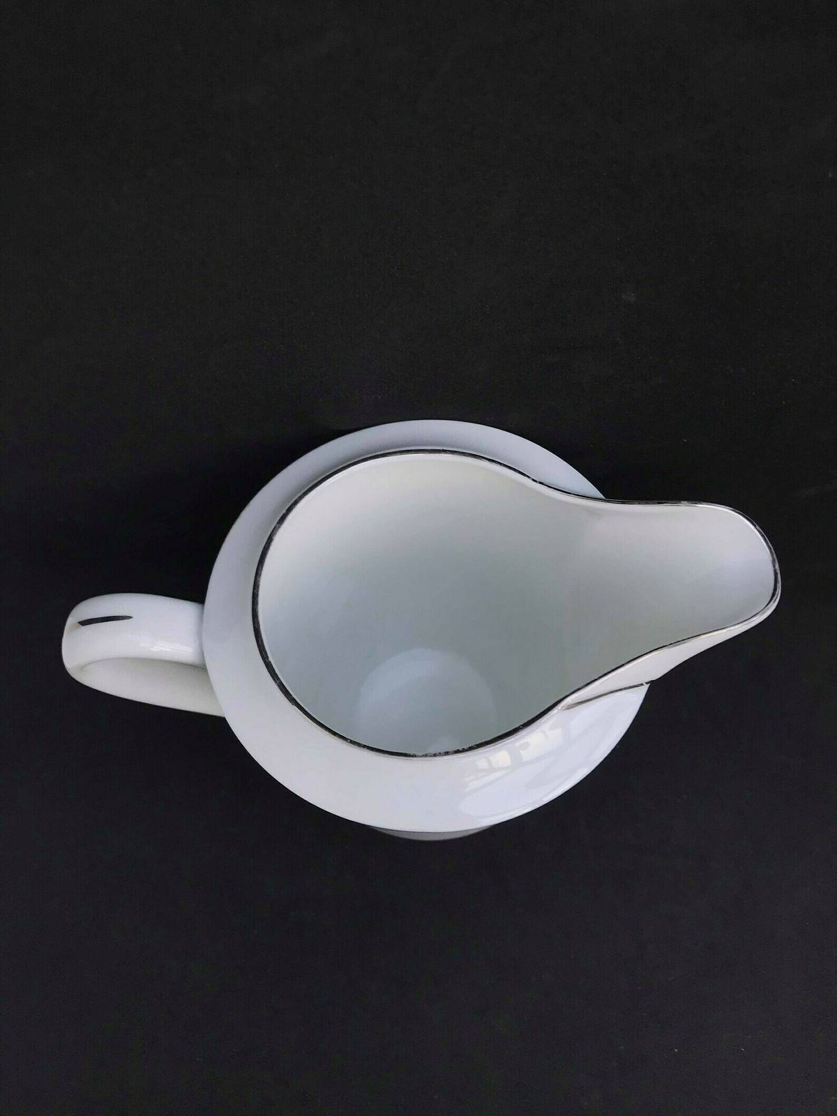Creamer Arzberg Mid Century Porcelain Pop Art White Blue Silver Milk Jar Bavaria Germany Milk Pot Wedding Gift Cream Pot photo 96.0