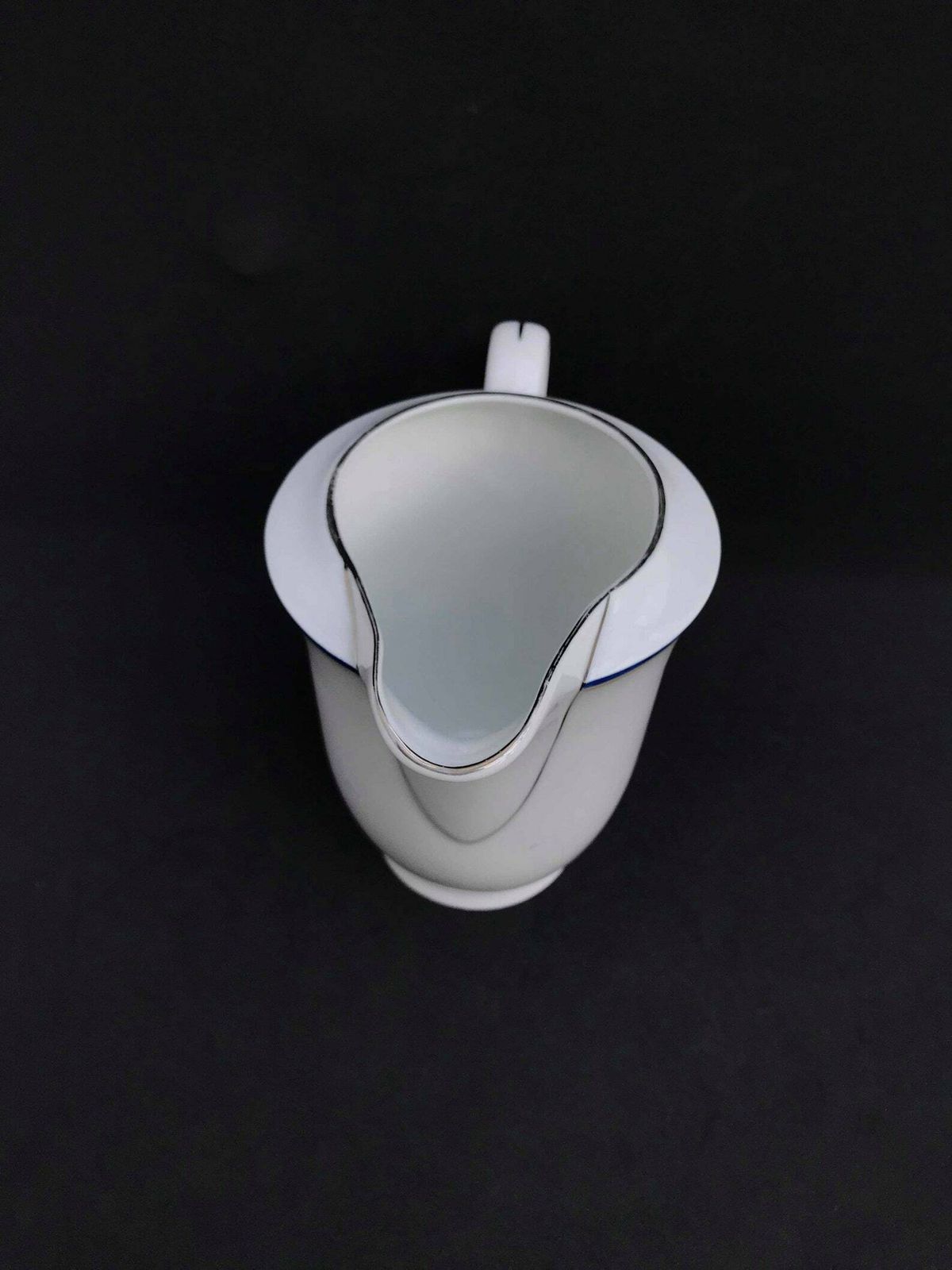 Creamer Arzberg Mid Century Porcelain Pop Art White Blue Silver Milk Jar Bavaria Germany Milk Pot Wedding Gift Cream Pot photo vintage
