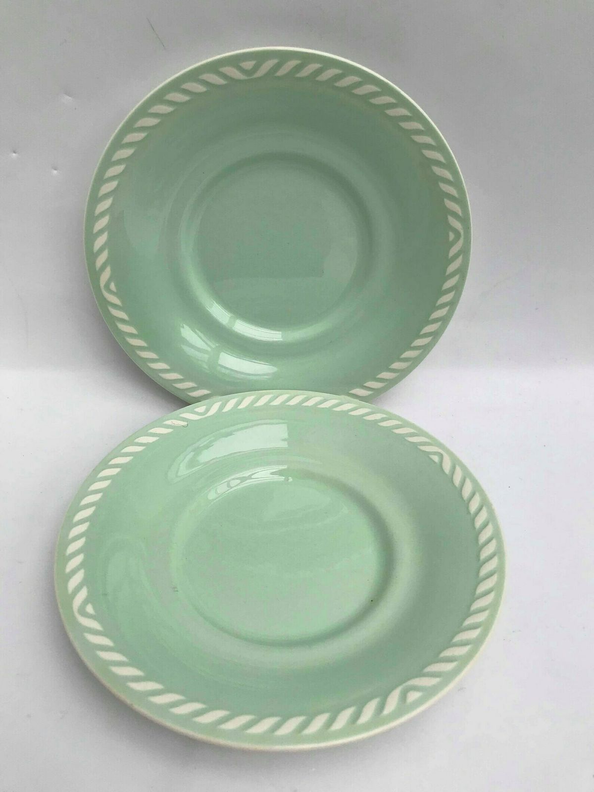 Figgjo Flint Saucers Sissel 17,5 Cm Mint Green Vintage 1950s Designed By Ragnar Grimsrud Scandinavian Design Norway Mid Century Replacement photo vinterior