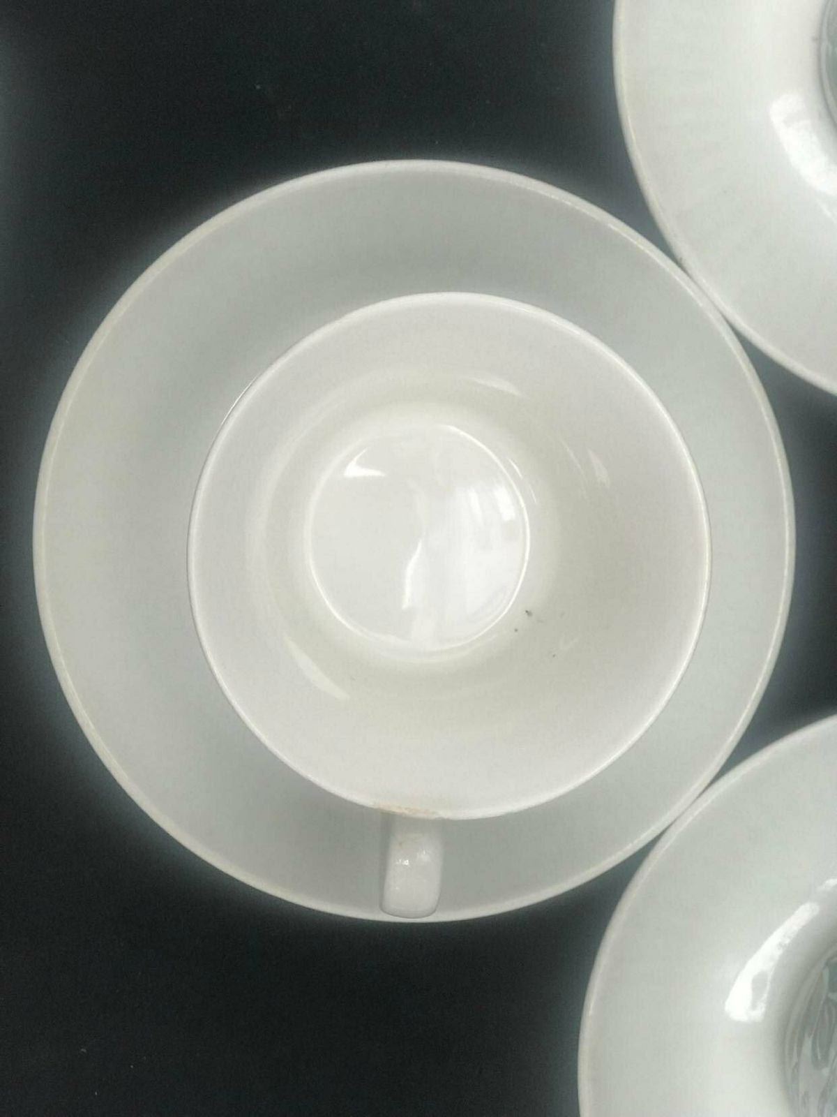 photo furniture Figgjo Flint 3 Coffee Cups And 4 Saucers By Turi Gramstad Oliver, Tor Viking Pattern Tea Creamer Milk Pot Kitchen Norvegian Design Table