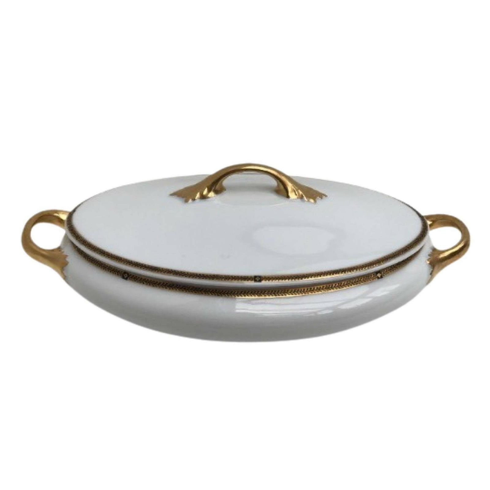 Rosenthal Antique Lidded Serving Plate R.C. Kronach Porcelain Vegetables Plate With Lid Bavaria German Porcelain Covered Dish Gold 24 K