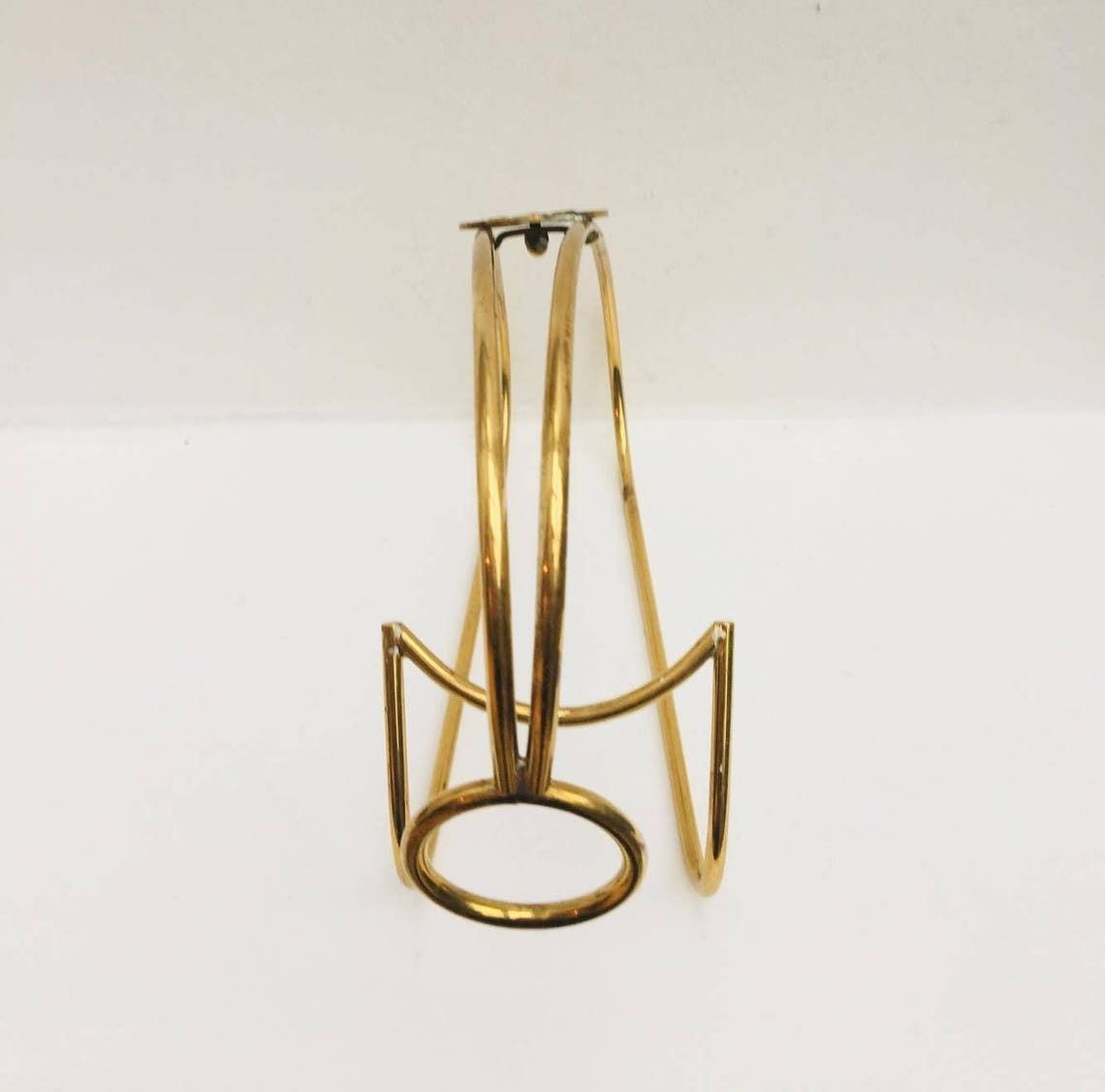 Brass Wine Stand Vintage Italian Vintage Wine Bottle Holder Brass Serving Wine, Vintage Brass Wine Carrier Mid Century Modern 50's 60's photo Home Decor