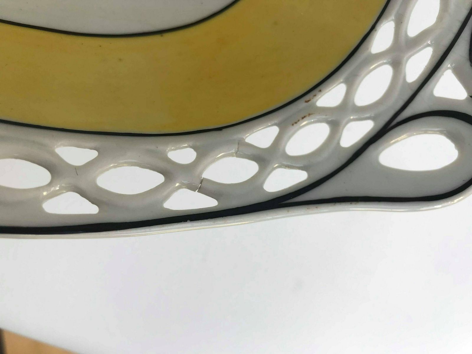 Antique Serving Dish Reticulated Porcelain Oval Open Work Bread Basket Veggie Dish Germany Bread Bowl Plate Dish Hand Painted Bird Peacock photo buy