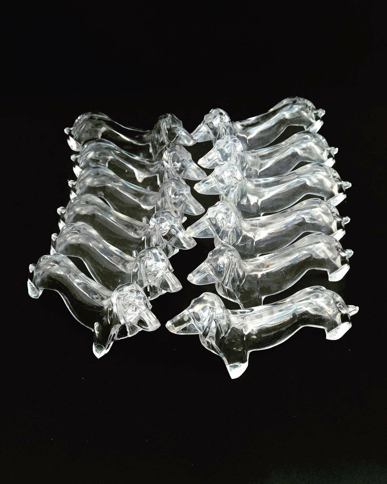 Dachshund Lucite Clear Acrylic Knife Rests Mid Century Gift Dog Lover Vintage Knife Set, Retro Table Holders Hostess Gift For Best Friend photo furniture
